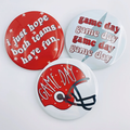 Red Game Day Tailgate Buttons | Game Day Pins
