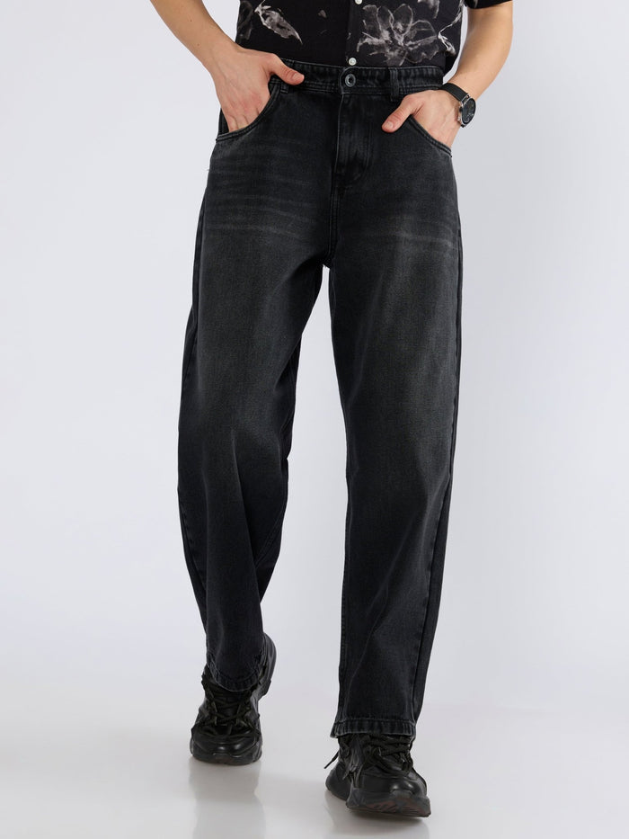 Men's Super Baggy Jeans in Black Fade