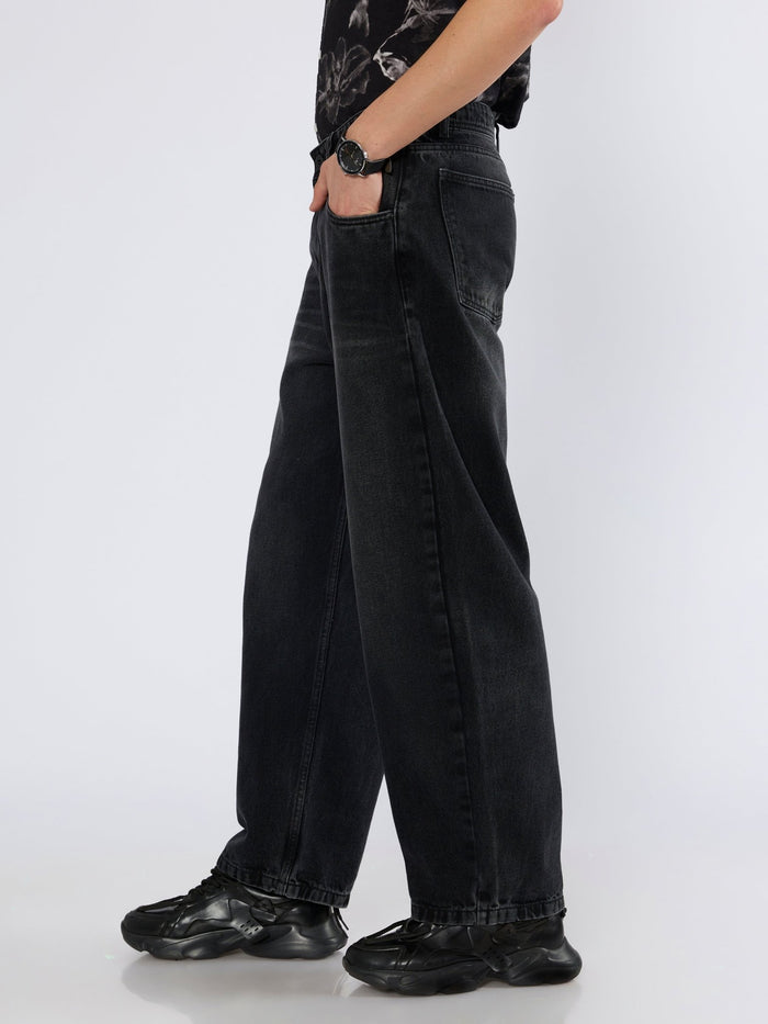 Men's Super Baggy Jeans in Black Fade