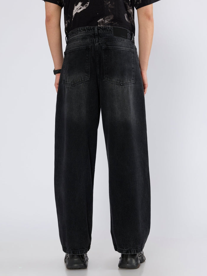 Men's Super Baggy Jeans in Black Fade
