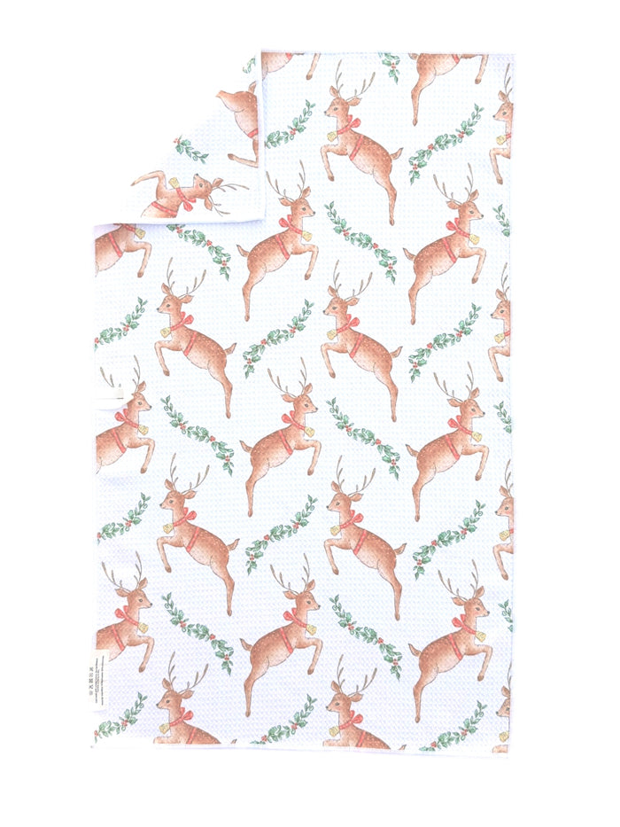 Reindeer Prance: Double-Sided Hand Towel