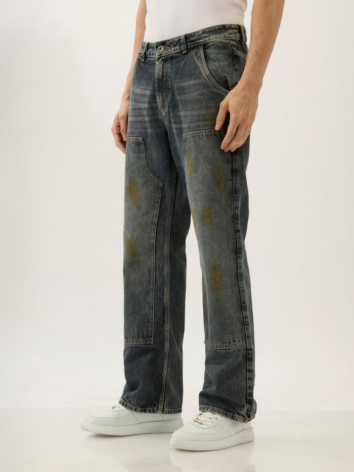men's flared jeans in back shade