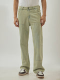 men's flared jeans in stained blue