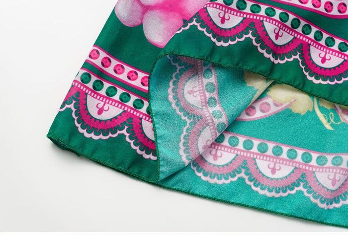 Retro Ruffle - Long Skirt - Green