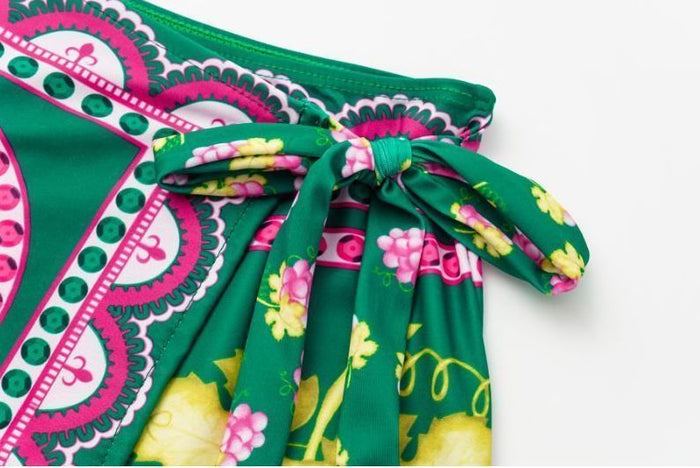 Retro Ruffle - Short Skirt - Green