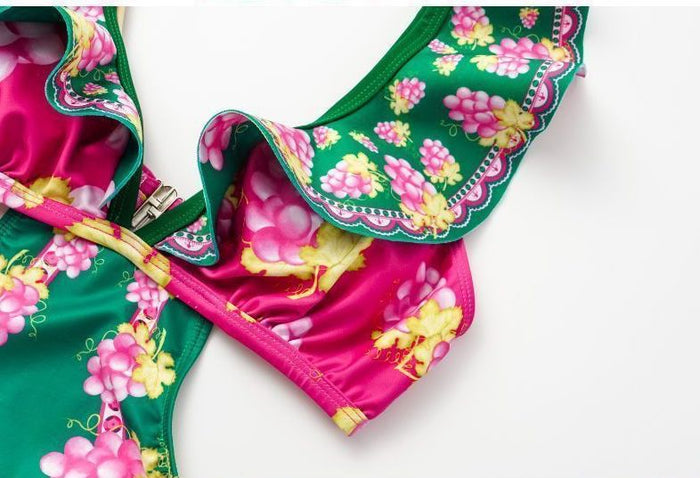 Retro Ruffle Monokini - Green