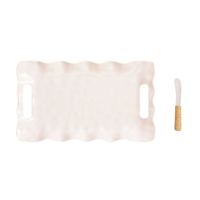 Ruffled Melamine Serving Tray