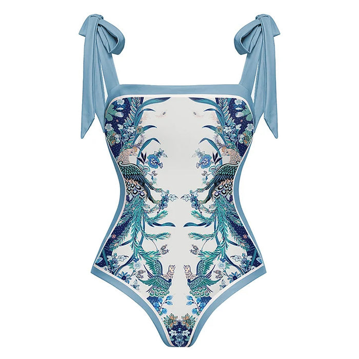 Santorini Island Swimsuit - Blue/White