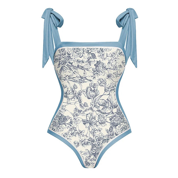 Santorini Island Swimsuit - Blue/White