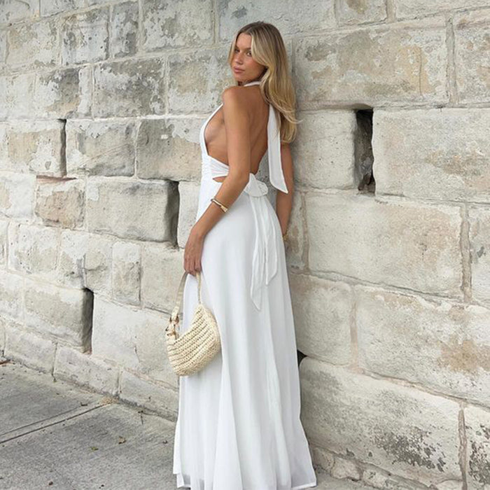 Saylor Slit Dress - White