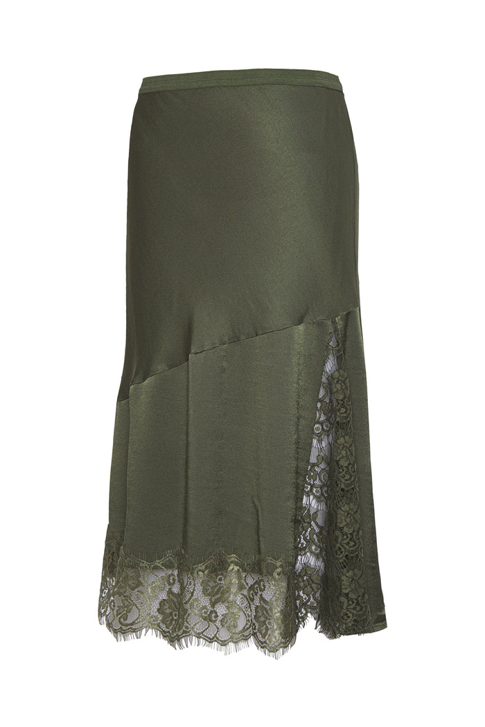 Sienna Bias Skirt - Dark Olive