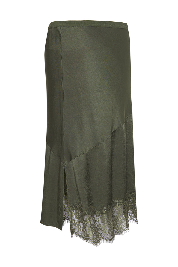 Sienna Bias Skirt - Dark Olive