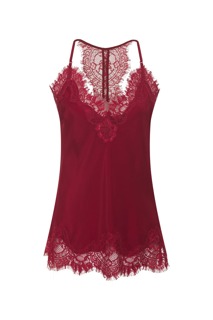 Silk Lace Razorback Cami Dalia Red *