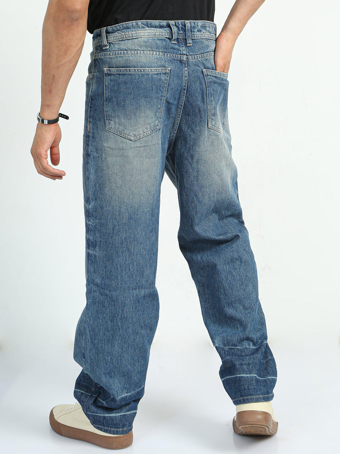 distressed jean with relaxed fit
ripped jeans for men
patched jean for men