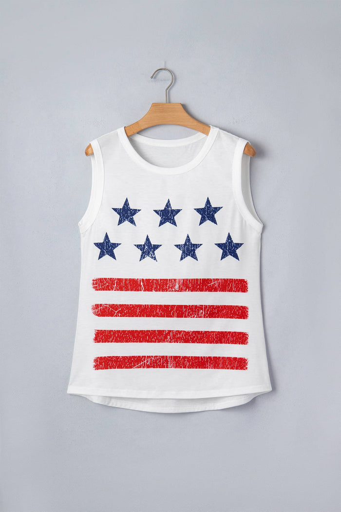 Stars & Stripes Patriotic Sleeveless Tank Top