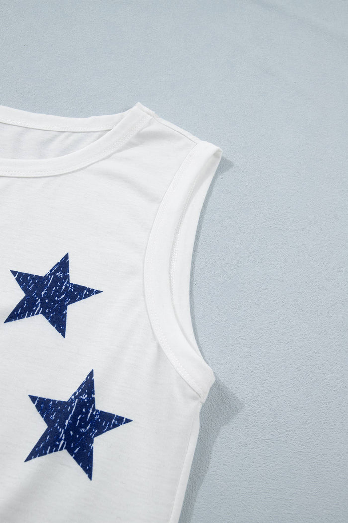 Stars & Stripes Patriotic Sleeveless Tank Top
