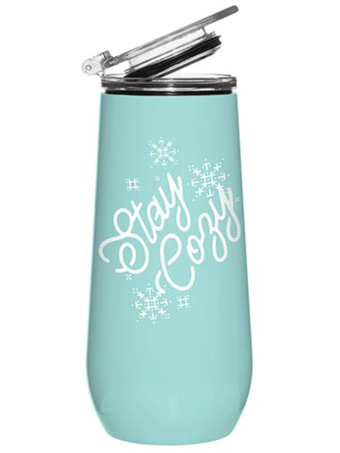 Stay Cozy 12oz Champagne Tumbler
