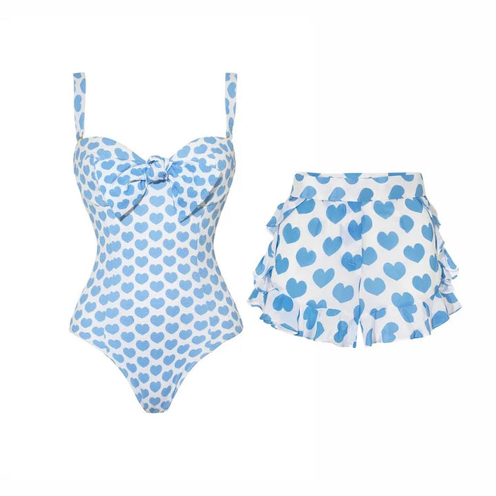 Stella One Piece Shorts Set - Blue