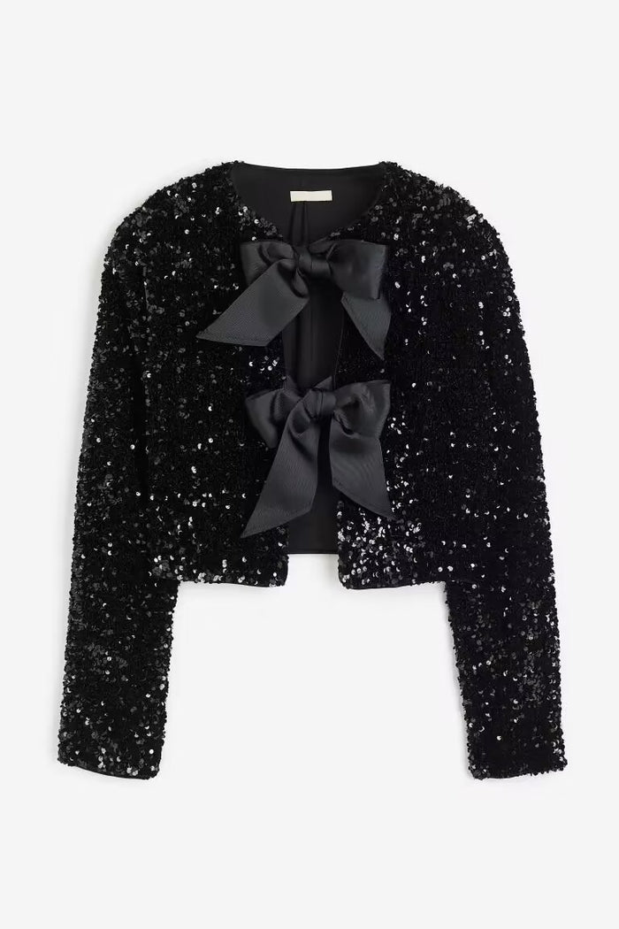 Studded Bow Top - Black