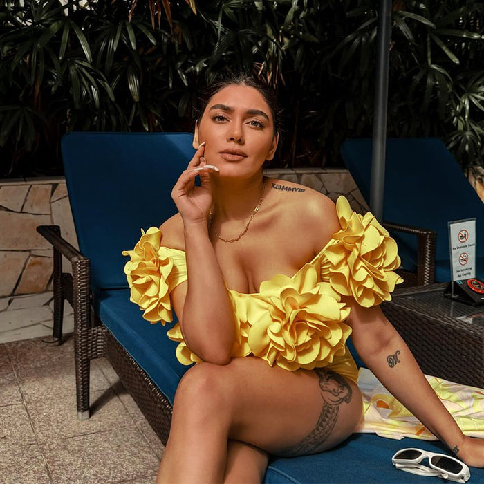 Sun Ruffle Swimsuit Set - Yellow