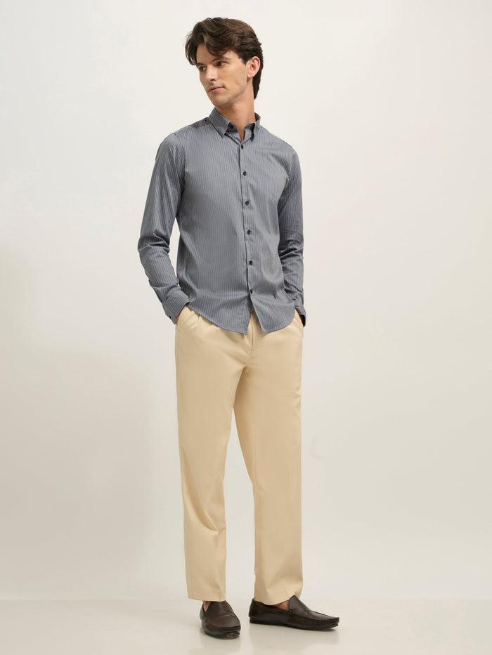 men's Striped Shirt - dark blue