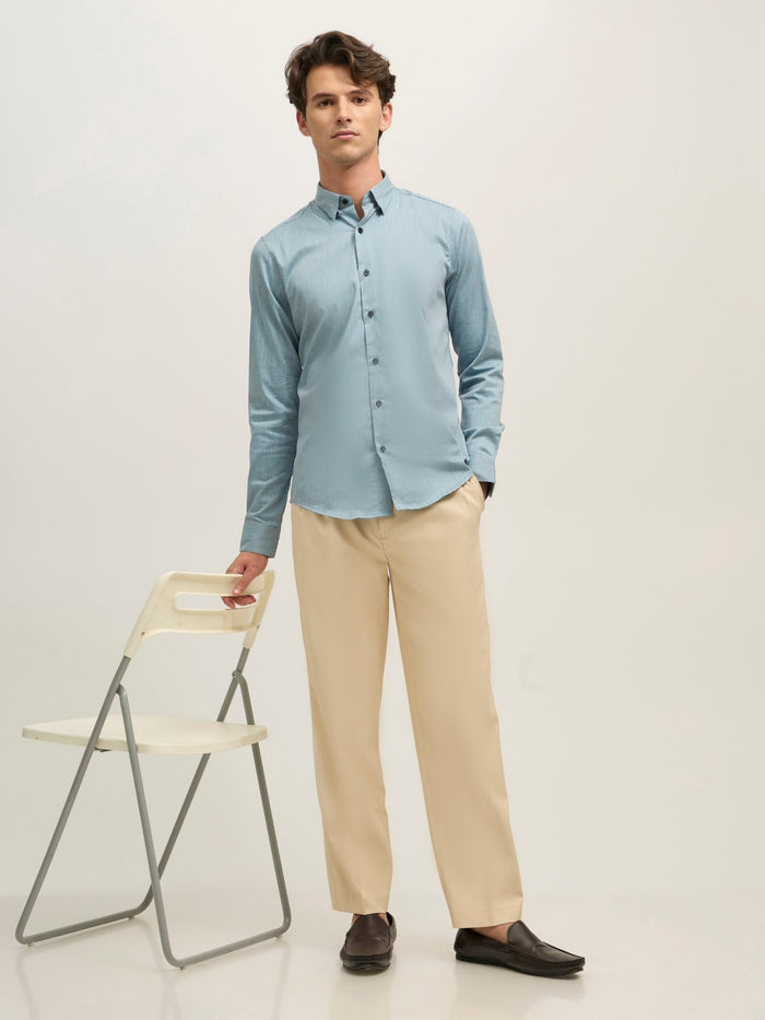 men's Striped Shirt - light blue