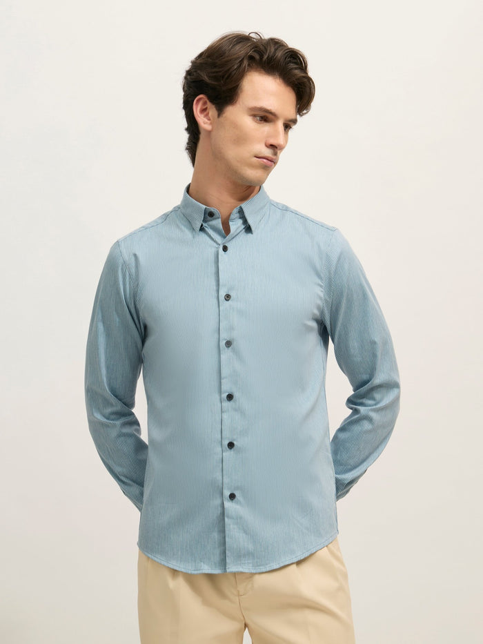men's Striped Shirt - light blue