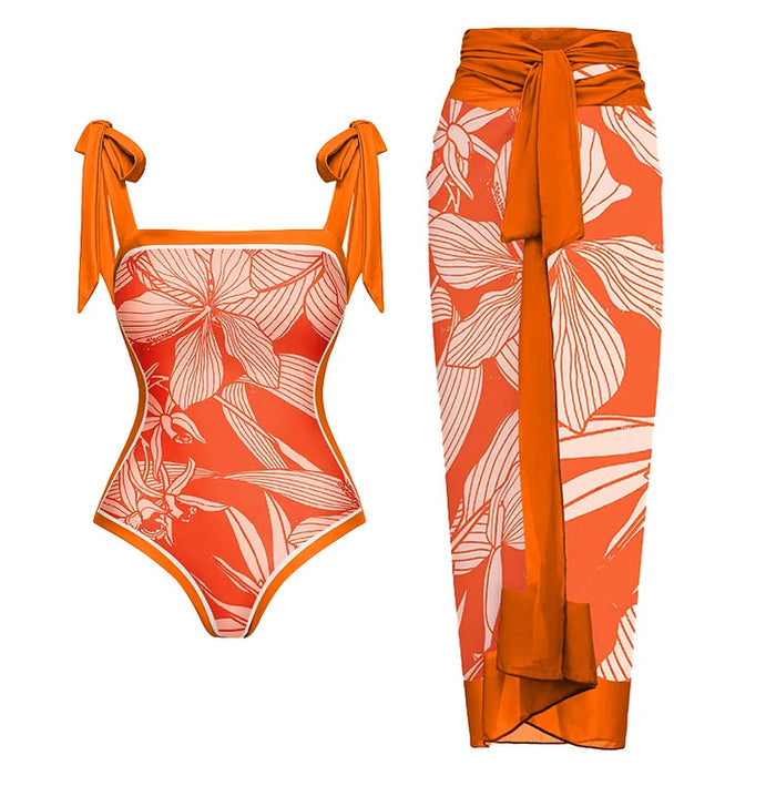 Tangerine Swimsuit Set - Orange
