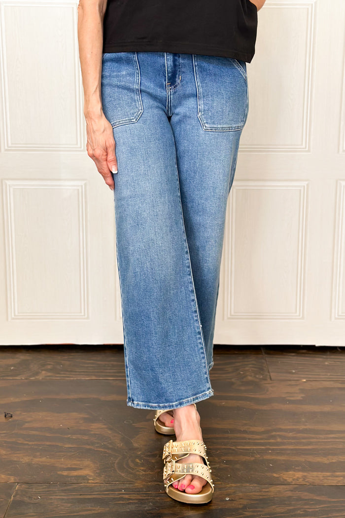 Tell Me More Wide Leg Cropped Jean
