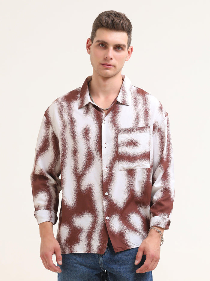 Tezee Baggy Printed Shirt- Maroon - Espanshe
baggy shirt for men
printed baggy shirt for men