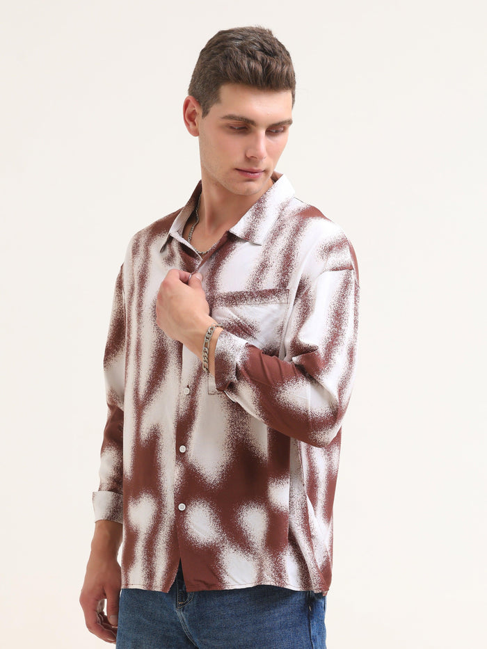 Tezee Baggy Printed Shirt- Maroon - Espanshe
baggy shirt for men
printed baggy shirt for men