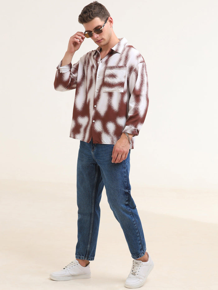 Tezee Baggy Printed Shirt- Maroon - Espanshe
baggy shirt for men
printed baggy shirt for men