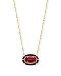 Threaded Elisa Pendant Necklace in Gold Burgundy Illusion