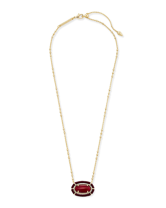 Threaded Elisa Pendant Necklace in Gold Burgundy Illusion