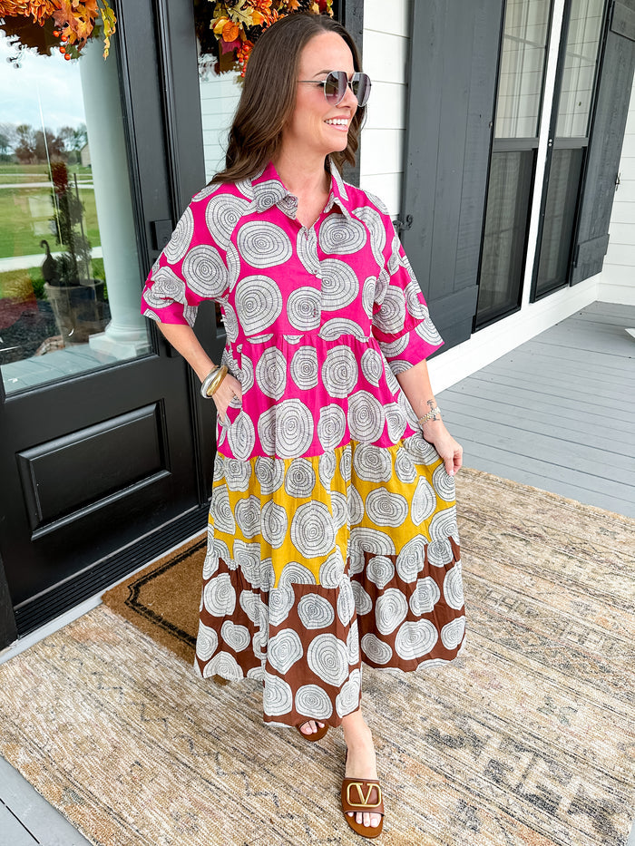 Tiered In Spirals Dress