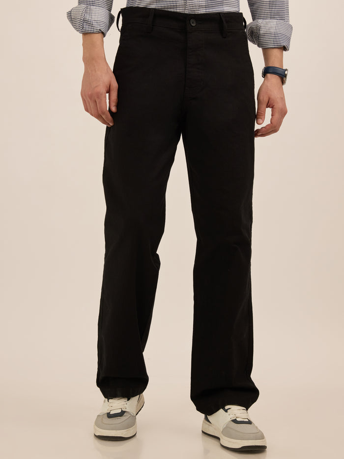 men's  Comfort Fit Cotton trousers - black