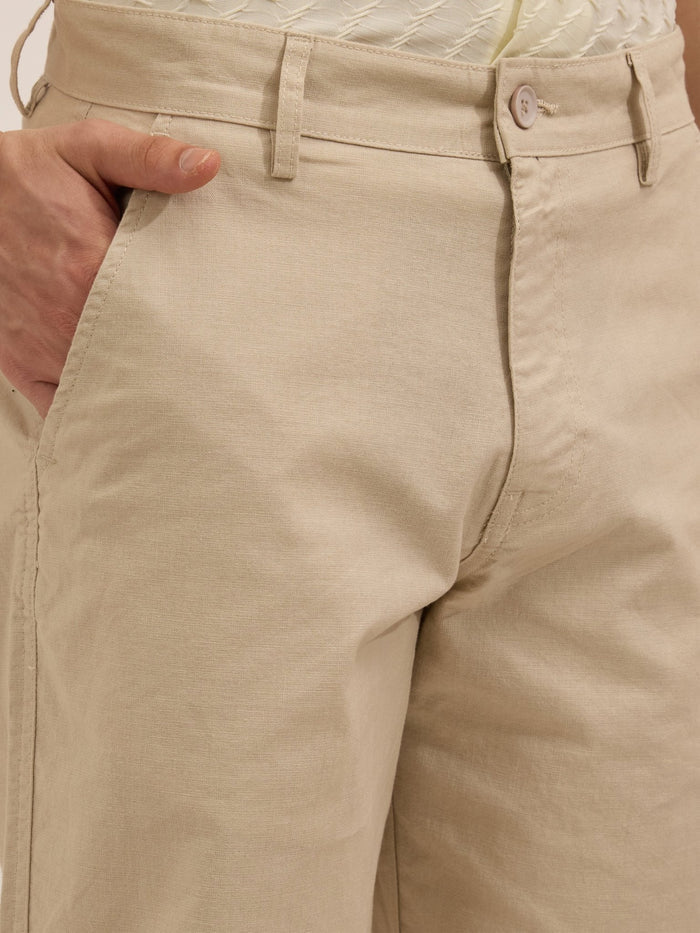 men's Comfort Fit Cotton trousers - Off White