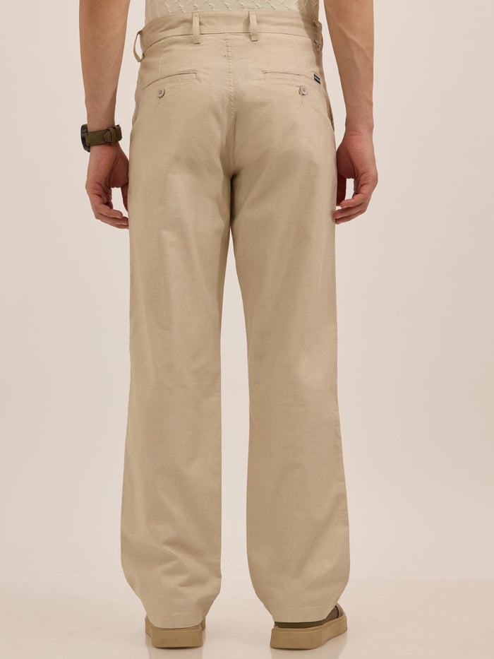 men's Comfort Fit Cotton trousers - Off White