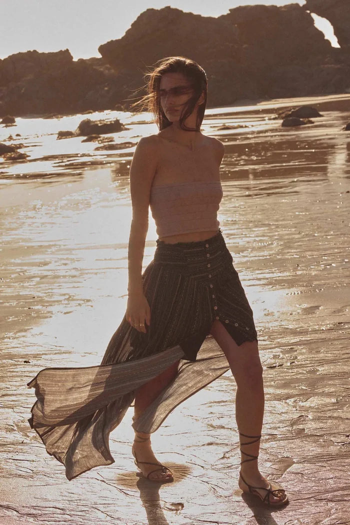 Totally Tubular Ribbed Knit Bandeau Tube Top - ShopPromesa