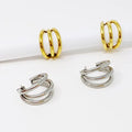 Triple The Layers Hoop Earrings