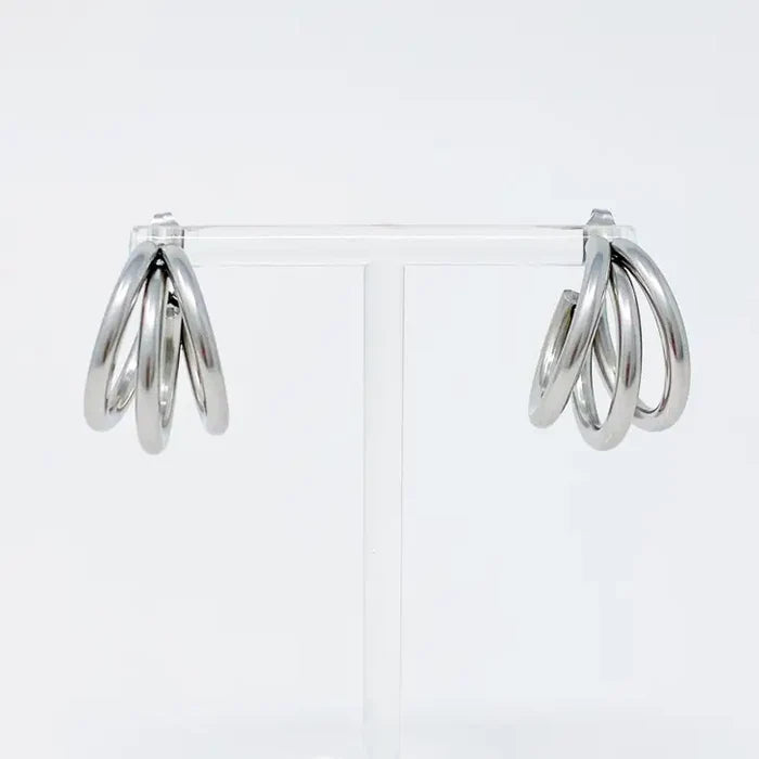 Triple The Layers Hoop Earrings