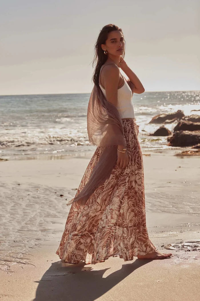 Tropical Treasure Floral Button-Front Maxi Skirt - ShopPromesa