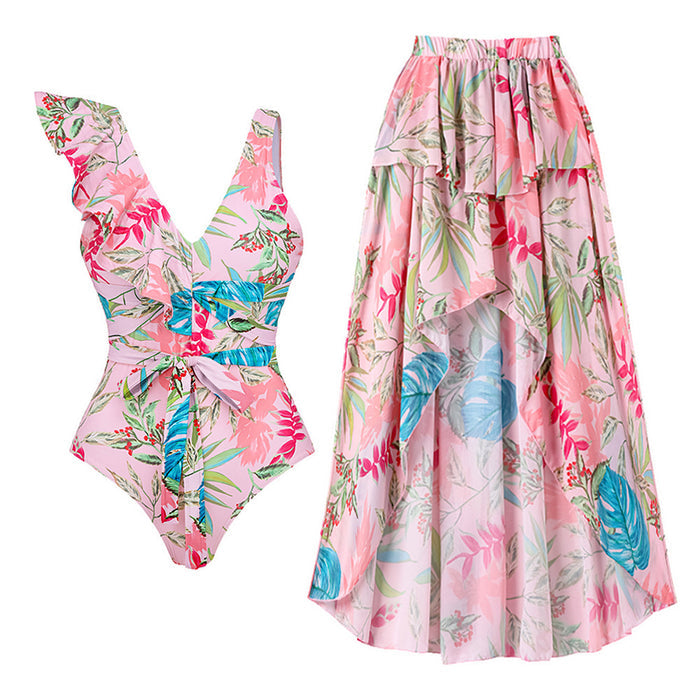 Tulip Ruffle Swimsuit Set - Pink