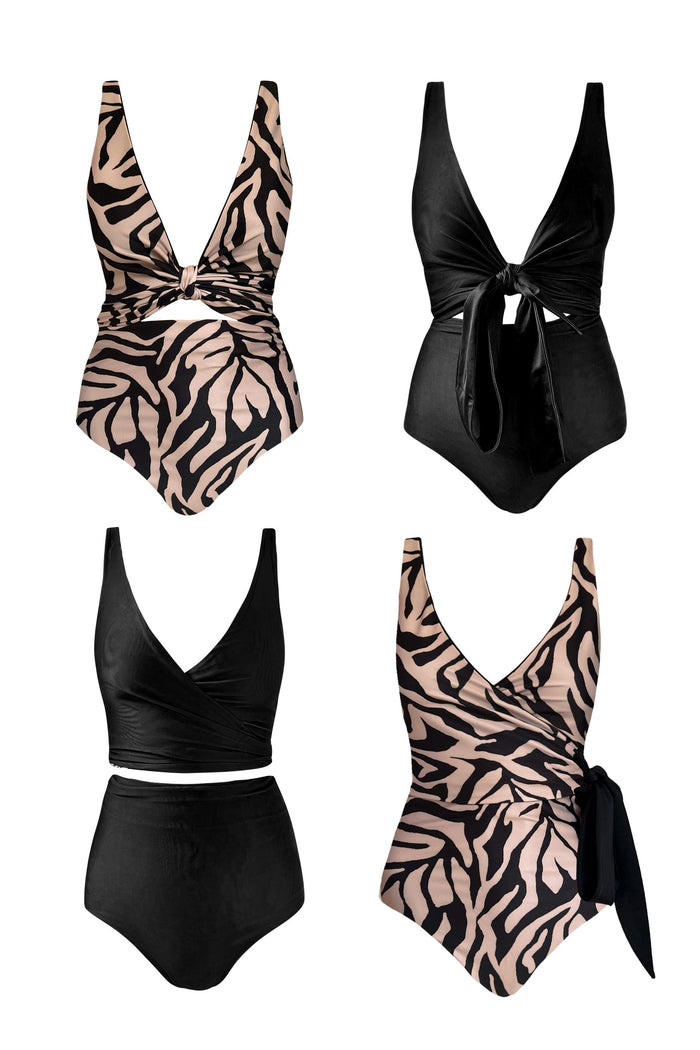 Product image of four different ways to wear the Tulum bikini