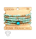 Turquoise Bead Pink Panache Bracelet Set
