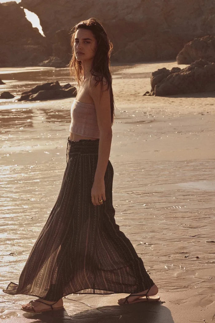 Vacation Voyage Geo-Print Button-Front Maxi Skirt - ShopPromesa