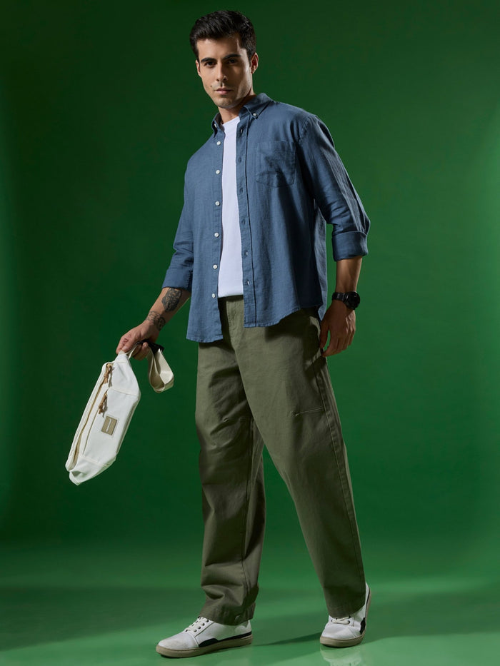 Men's Super Baggy Cargo Pant in Green