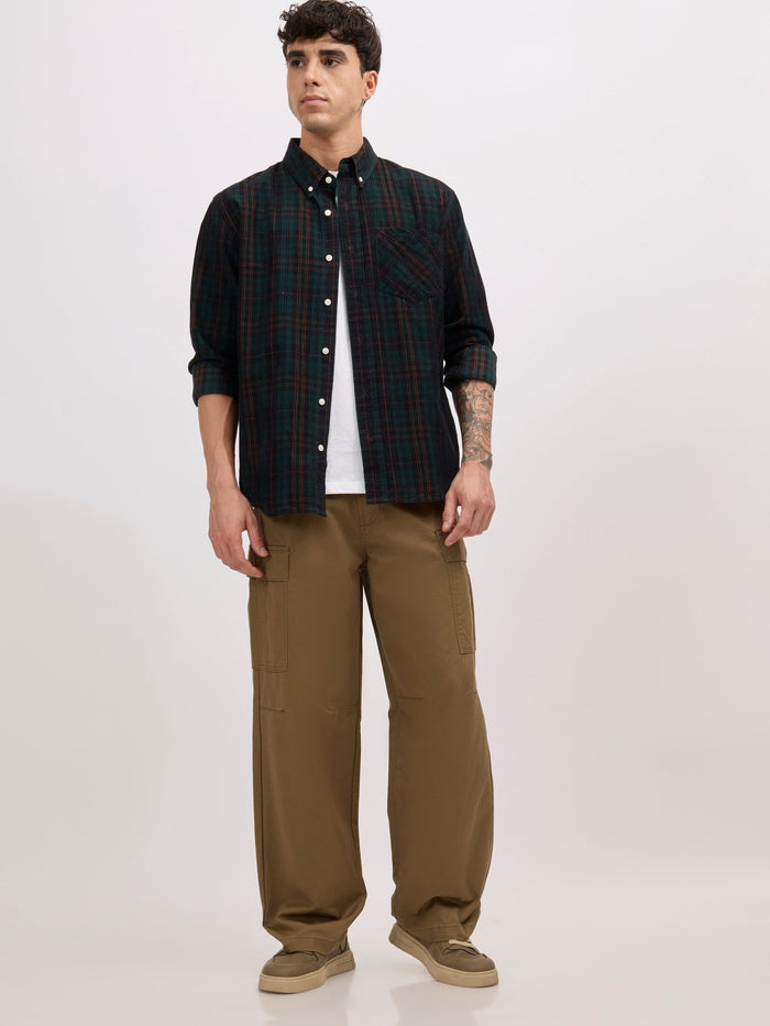 men's super baggy fit pant in khaki color