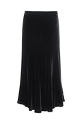 Velvet Bias Flare Skirt -Black