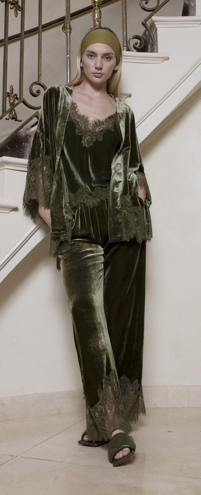 Velvet Coco Lace Kimono Black